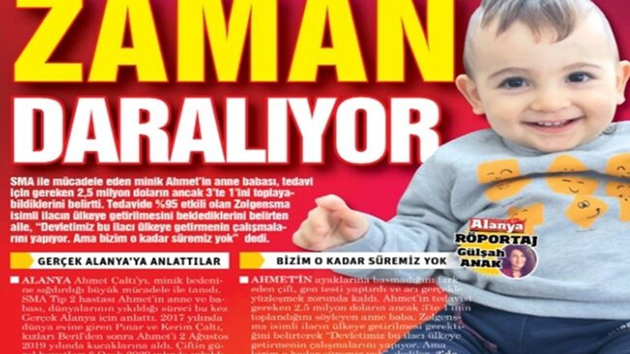 SMA hastası Ahmet için yardım çağrısı yapılıyor