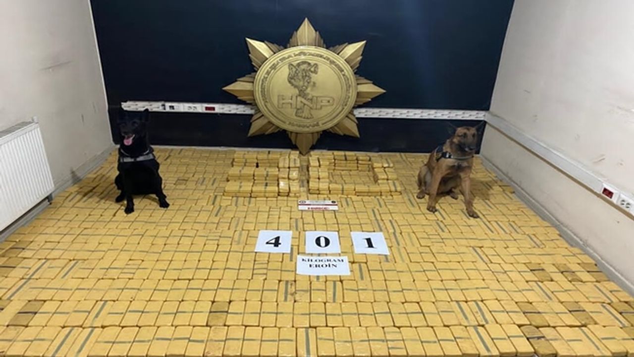 Durdurulan araçtan 401 kilogram eroin çıktı!