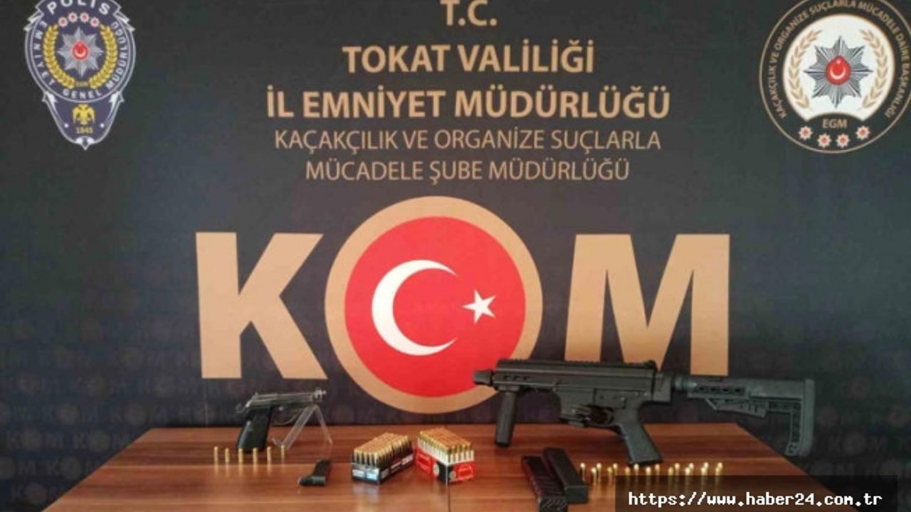 Tokat’ta aracın içinden uzun namlulu silah çıktı