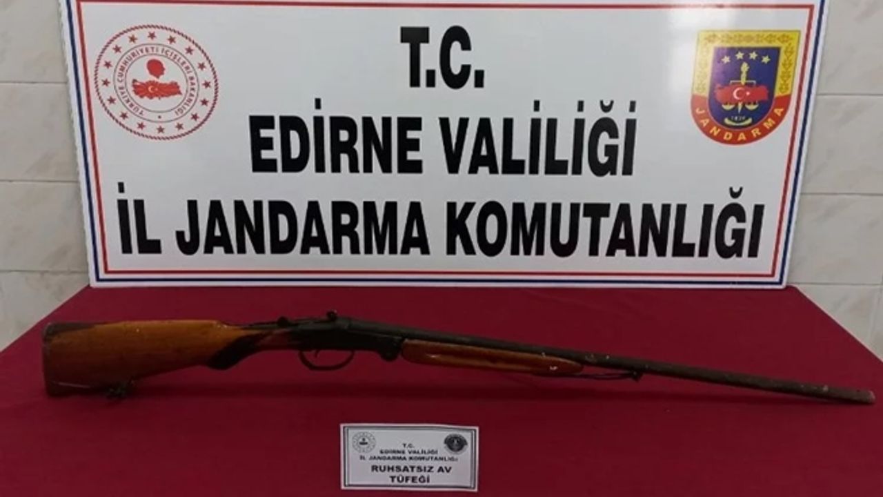 Enez'de ruhsatsız av tüfeği ele geçirildi