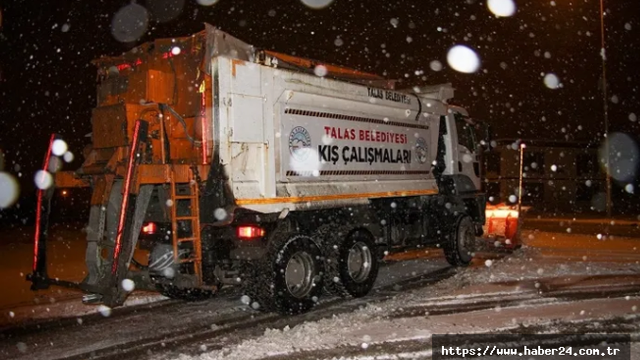 Kayseri Talas'ta kar seferberliği başladı