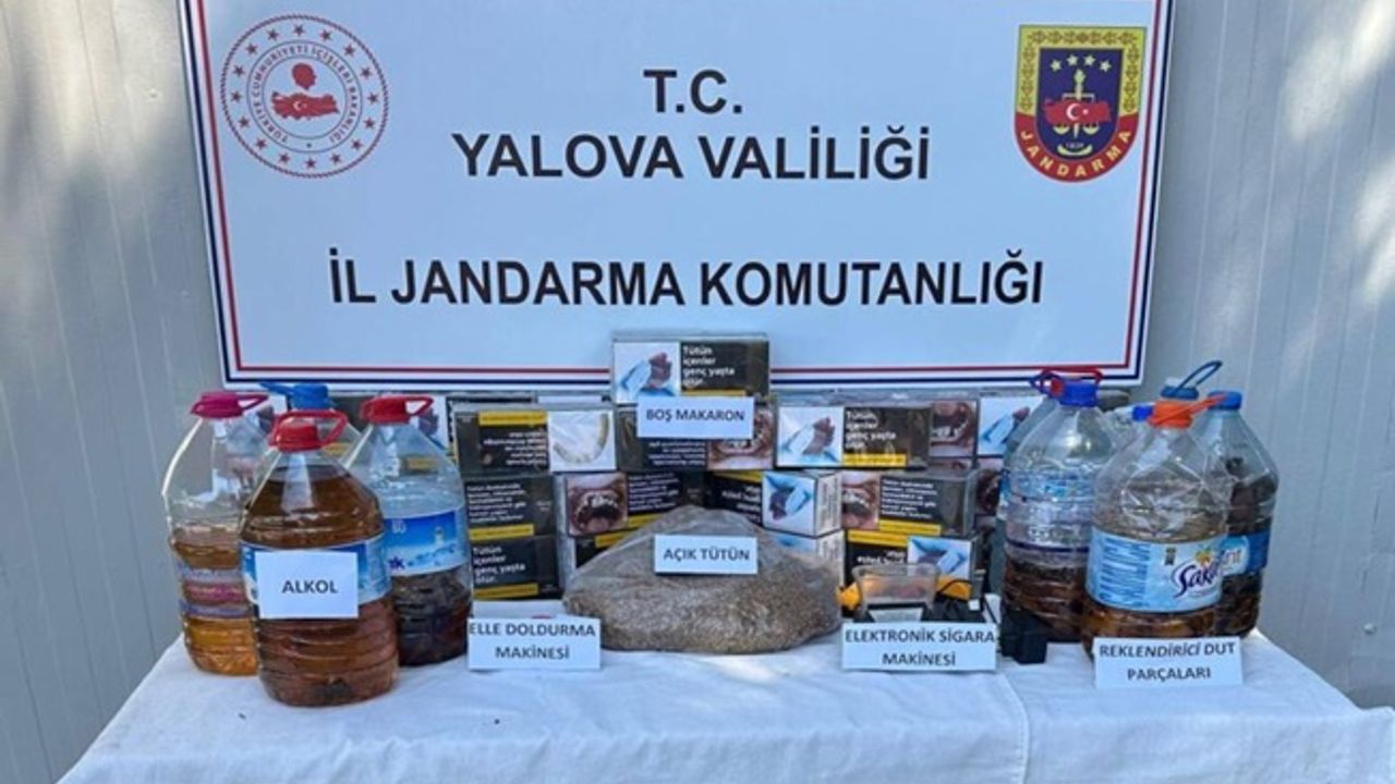 Yalova’da Kaçak Alkol ve Tütün Operasyonu
