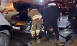 Düzce’de maskeli bir kişi otomobili kundakladı