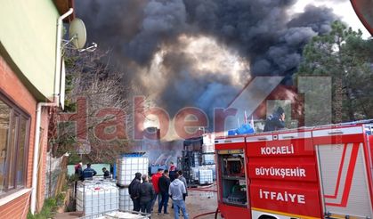 Kocaeli'de bulunan bir boya üretim tesiste yangın çıktı