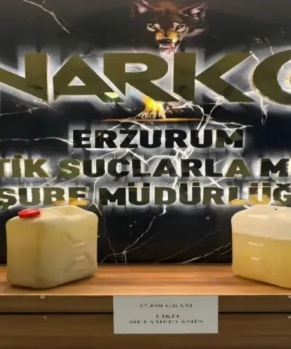 Erzurum’da narkotik operasyonu: 27 kilo 850 gram metamfetamin ele geçirildi