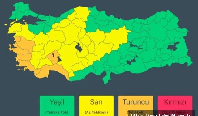 6 ilde 'turuncu uyarı'sı İçişleri'nden geldi