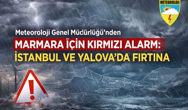 Meteoroloji’den Marmara İçin Kırmızı Alarm: İstanbul ve Yalova’da Fırtına