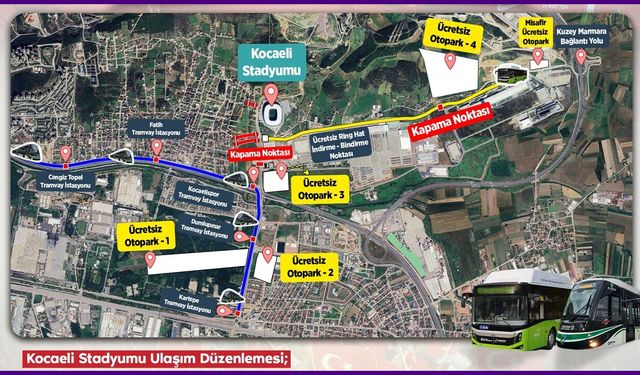 Kocaeli'de dev maç öncesi ulaşım planı tamam