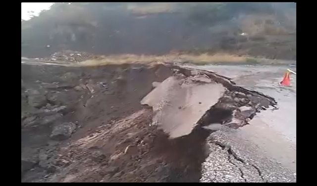 Tokat’ta Sağanak Nedeniyle Köy Yolu Çöktü