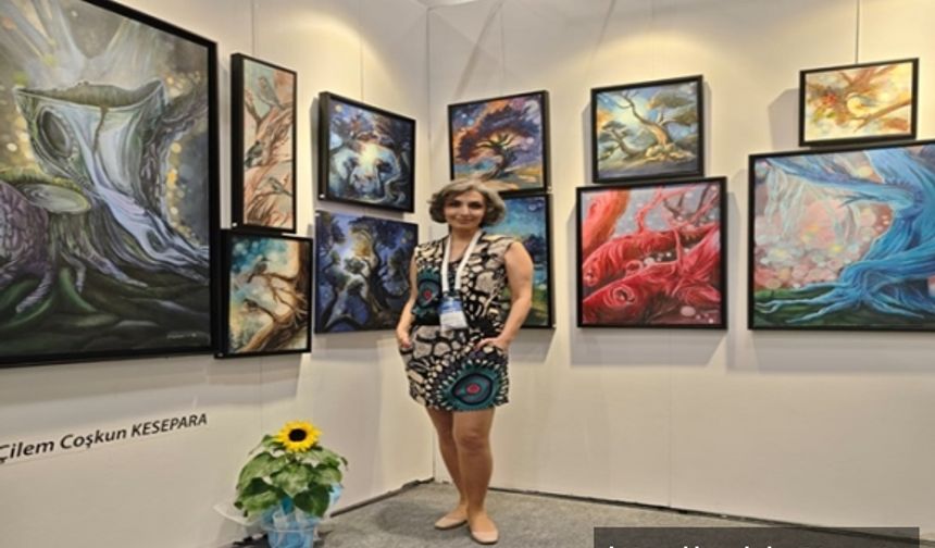 Kocaelili Sanatçı Çilem Coşkun Kesepara, ArtContact İstanbul Fuarı’nda Büyük İlgi Gördü