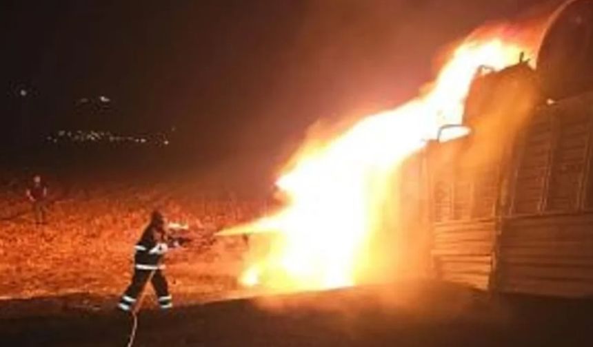 Mardin’de devrilen tır alev aldı, sürücü hayatını kaybetti