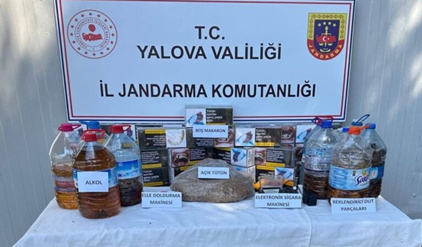 Yalova’da Kaçak Alkol ve Tütün Operasyonu