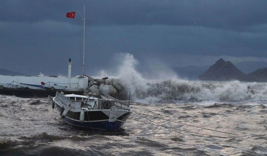 Kaş’ta şiddetli fırtınada Ağaçlar devrildi, okul çatısı zarar gördü