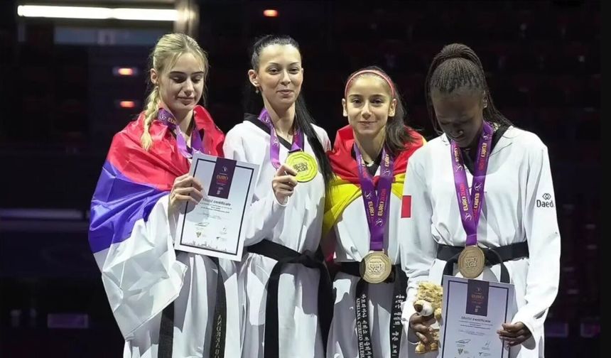 Türk tekvandosunun altın kızı Avrupa’yı fethetti