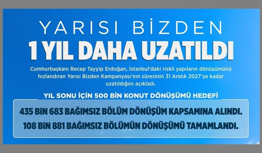 Yarısı Bizden Kampanyası 1 Yıl Daha Uzatıldı