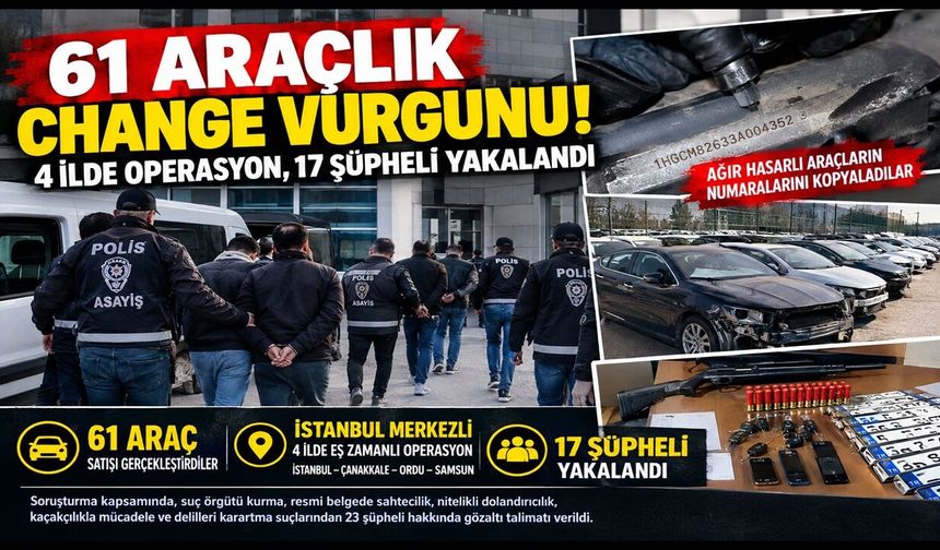 Hacizli Araçlara Sahte Kimlik! 4 İlde Şafak Operasyonu