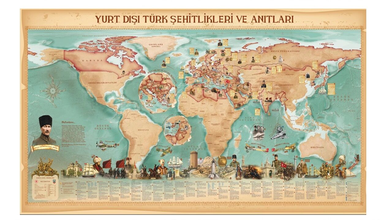 48 Ülkedeki 172 Türk Şehitliği Özel Haritada Bir Araya Getirildi